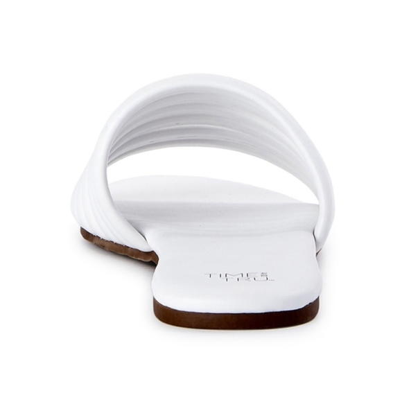 Time and Tru Women's White Multi-Band Slide Sandals NWT - Picture 3 of 5